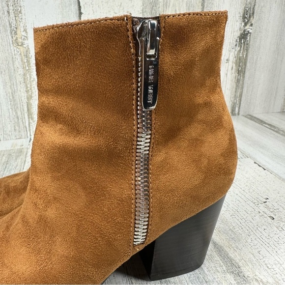 Nine West Neva Women's Ankle Boots Medium Brown Fabric #499 - Picture 6 of 13